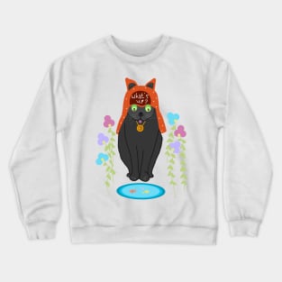 What's up with cat Crewneck Sweatshirt